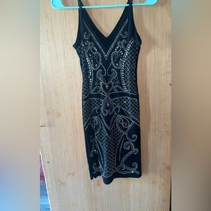 Black sequin mini dress